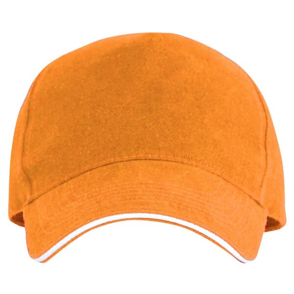 Cappellino a 5 pannelli realizzato in cotone - Arancione