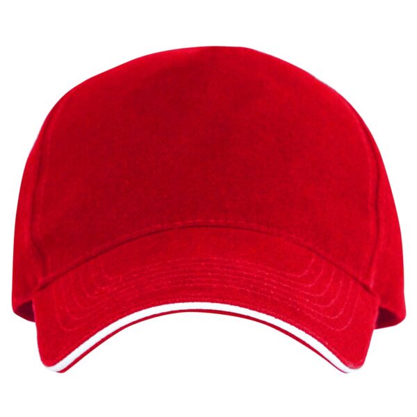 Cappellino a 5 pannelli realizzato in cotone - Rosso