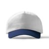 Berretto a 5 sezioni in 100% cotone - Bianco/Blu Marino