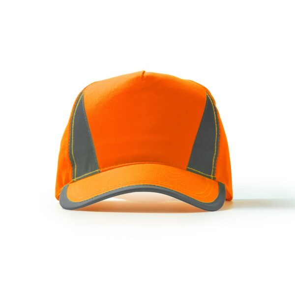 Berretto a 5 sezioni in 100% poliestere - Arancione Fluo