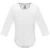 Body a maniche lunghe in cotone pettinato - Bianco