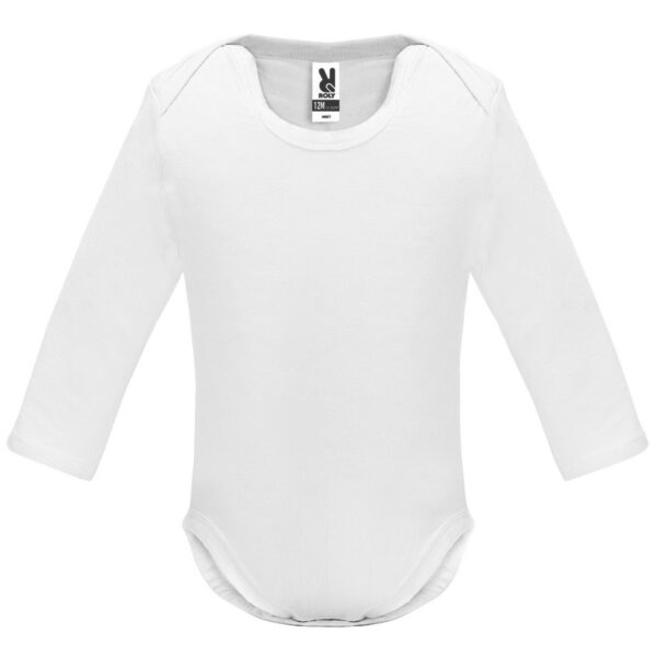 Body a maniche lunghe in cotone pettinato - Bianco