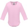 Body a maniche lunghe in cotone pettinato - Rosa Chiaro