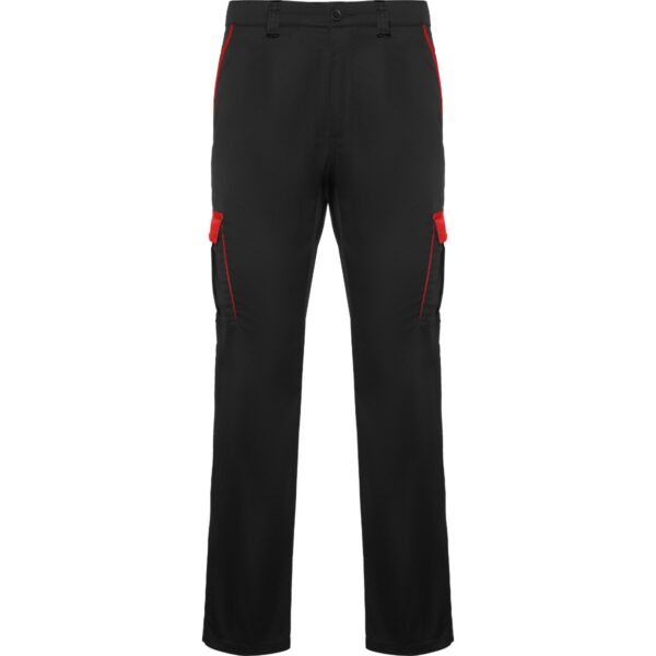Pantalone lungo multitasche - Nero/Rosso