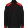Felpa da Lavoro Mezza Zip - Nero/Rosso