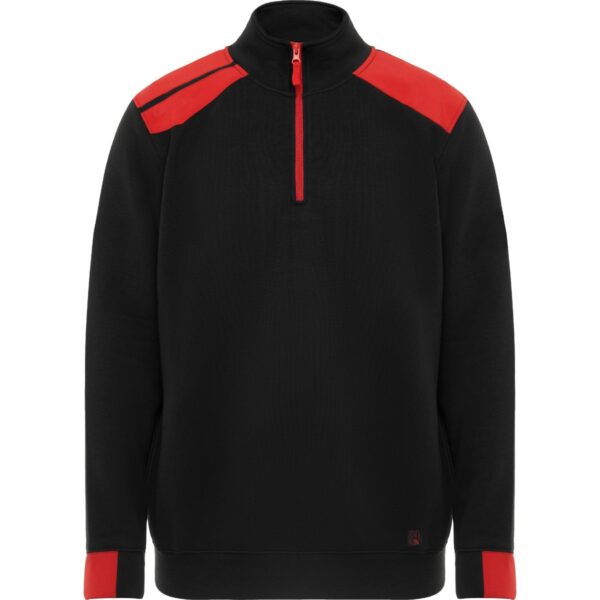 Felpa da Lavoro Mezza Zip - Nero/Rosso