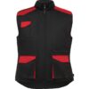 Gilet da lavoro multitasche imbottito con schienale - Nero/Rosso