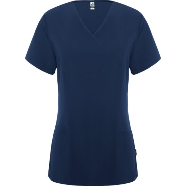 Camice sanitario a maniche corte con vita - Blu Navy