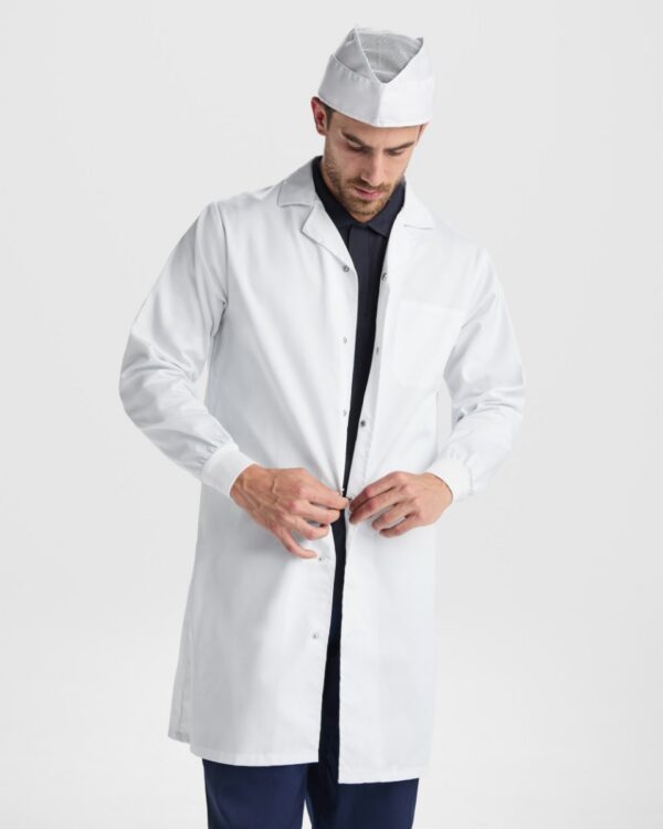 Camice da laboratorio unisex con risvolto - dettaglio 1