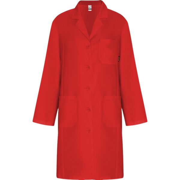 Camice da laboratorio da donna con risvolto - Rosso