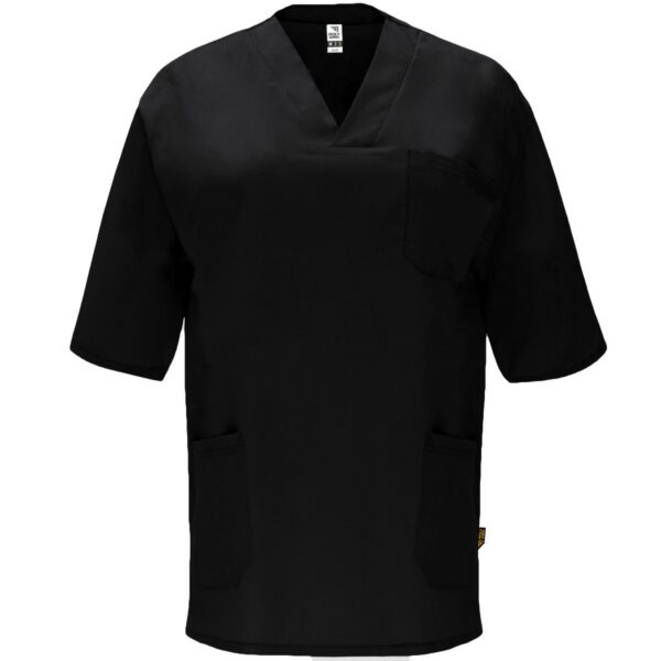 Camice sanitario unisex a maniche corte - Nero