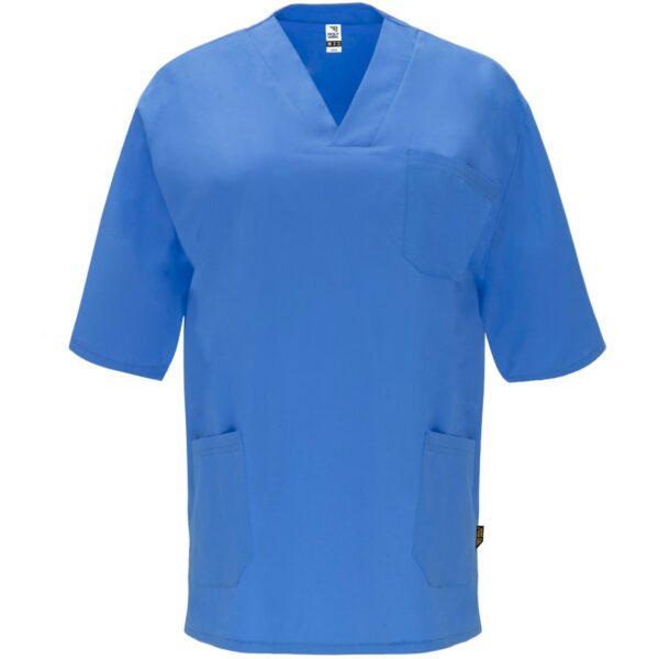 Camice sanitario unisex a maniche corte - Blu Lab