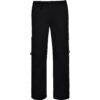 Pantaloni lunghi multitasche con bottone metallico personalizzato - Nero