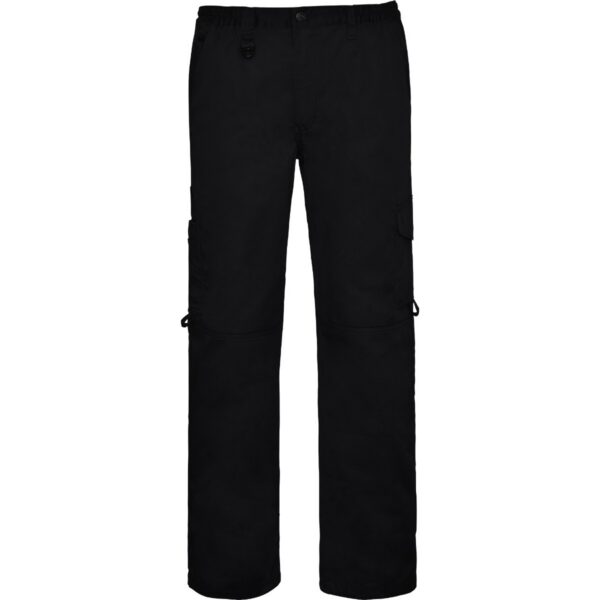 Pantaloni lunghi multitasche con bottone metallico personalizzato - Nero