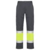 Pantalone lungo multitasche bicolore ad alta visibilità - Piombo/Giallo Fluo