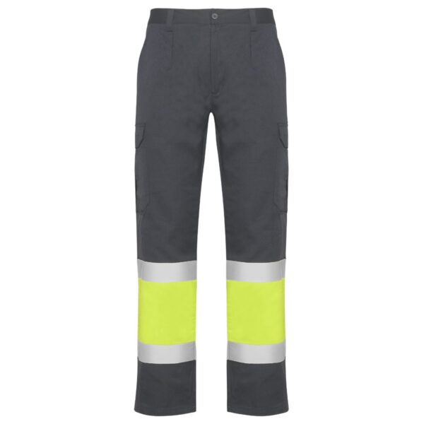 Pantalone lungo multitasche bicolore ad alta visibilità - Piombo/Giallo Fluo
