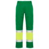 Pantalone lungo multitasche bicolore ad alta visibilità - Verde Giardino/Giallo Fluo
