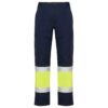 Pantalone lungo multitasche bicolore ad alta visibilità - Blu Navy/Giallo Fluor