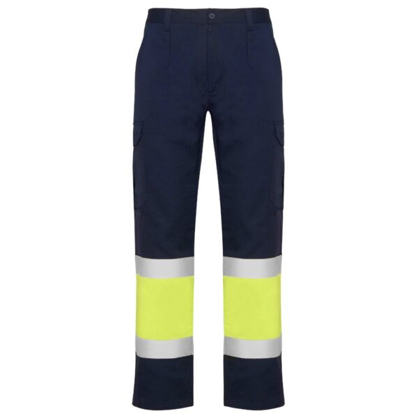 Pantalone lungo multitasche bicolore ad alta visibilità - Blu Navy/Giallo Fluor
