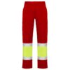 Pantalone lungo multitasche bicolore ad alta visibilità - Job Red/Fluor Yellow