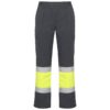 Pantalone lungo multitasche bicolore ad alta visibilità - Piombo/Giallo Fluo