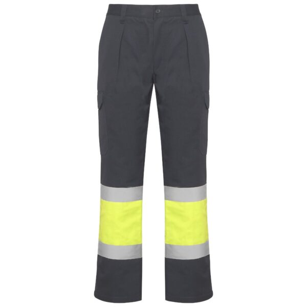 Pantalone lungo multitasche bicolore ad alta visibilità - Piombo/Giallo Fluo