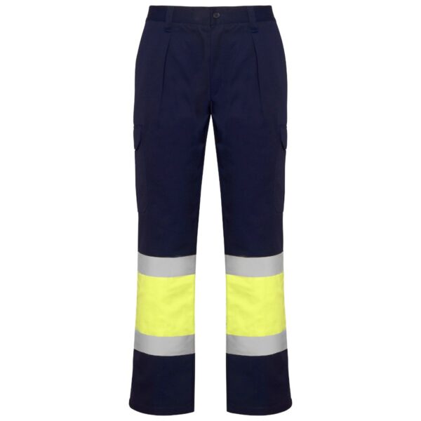 Pantalone lungo multitasche bicolore ad alta visibilità - Blu Navy/Giallo Fluor