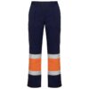 Pantalone lungo multitasche bicolore ad alta visibilità - Blu Navy/Arancione Fluo