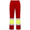 Pantalone lungo multitasche bicolore ad alta visibilità - Job Red/Fluor Yellow