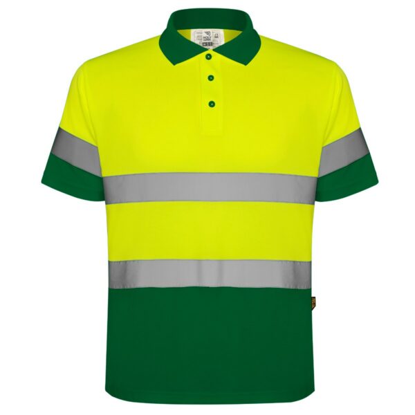 Polo Alta Visibilità - Verde Giardino/Giallo Fluo