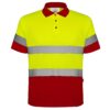 Polo Alta Visibilità - Rosso/Giallo Fluo