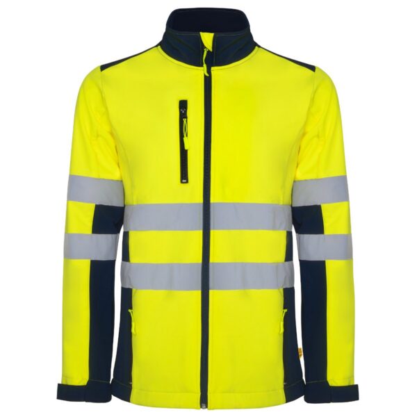 Softshell Alta Visibilità - Blu Navy/Giallo Fluor