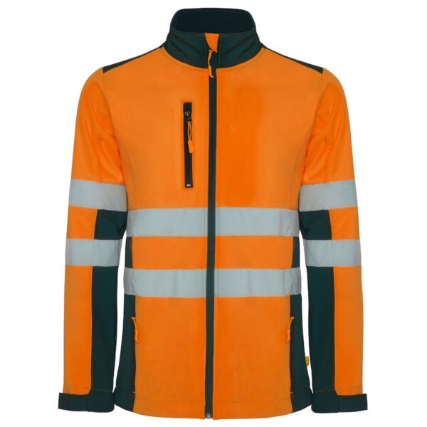 Softshell Alta Visibilità - Blu Navy/Arancione Fluo