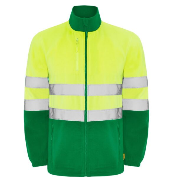 Giubbetto in Pile Alta Visibilità - Verde Giardino/Giallo Fluo