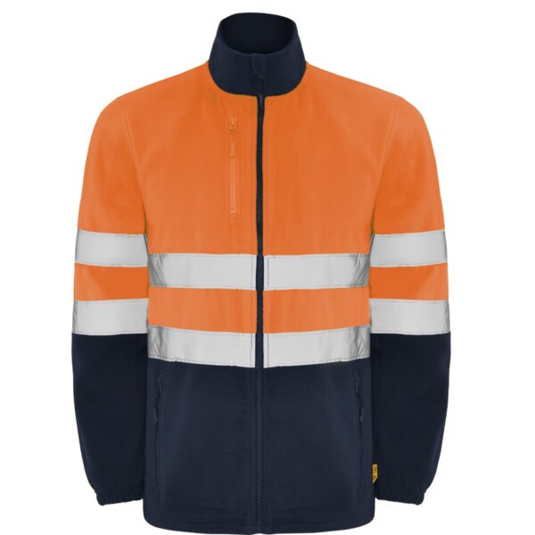 Giubbetto in Pile Alta Visibilità - Blu Navy/Arancione Fluo
