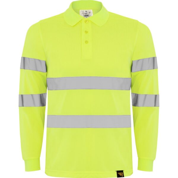 Polo Alta Visibilità Manica Lunga - Giallo Fluo