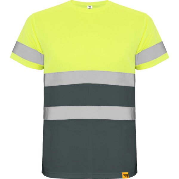 T-Shirt Alta Visibilità - Piombo/Giallo Fluo