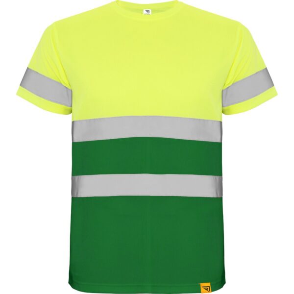 T-Shirt Alta Visibilità - Verde Giardino/Giallo Fluo