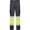 Pantalone lungo multitasche bicolore ad alta visibilità - Piombo/Giallo Fluo