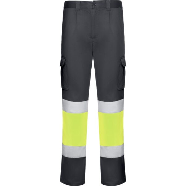 Pantalone lungo multitasche bicolore ad alta visibilità - Piombo/Giallo Fluo