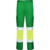 Pantalone lungo multitasche bicolore ad alta visibilità - Verde Giardino/Giallo Fluo
