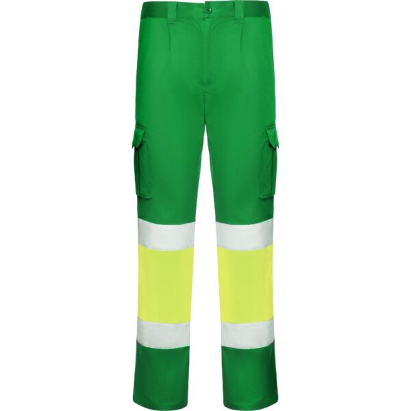 Pantalone lungo multitasche bicolore ad alta visibilità - Verde Giardino/Giallo Fluo