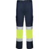 Pantalone lungo multitasche bicolore ad alta visibilità - Blu Navy/Giallo Fluor
