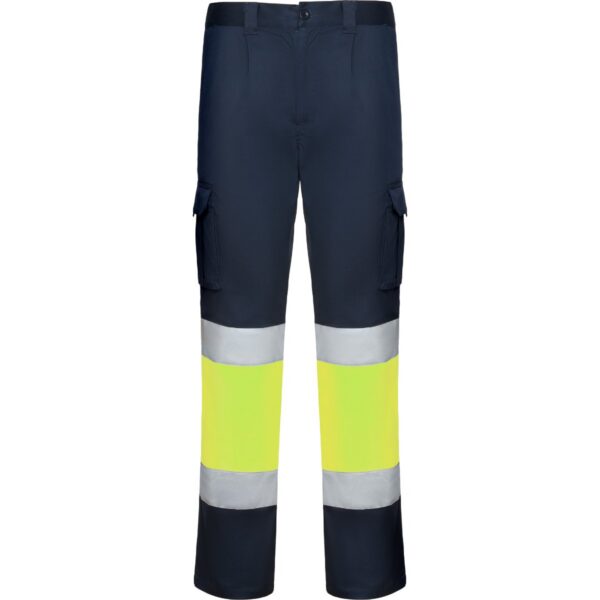 Pantalone lungo multitasche bicolore ad alta visibilità - Blu Navy/Giallo Fluor