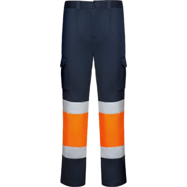 Pantalone lungo multitasche bicolore ad alta visibilità - Blu Navy/Arancione Fluo