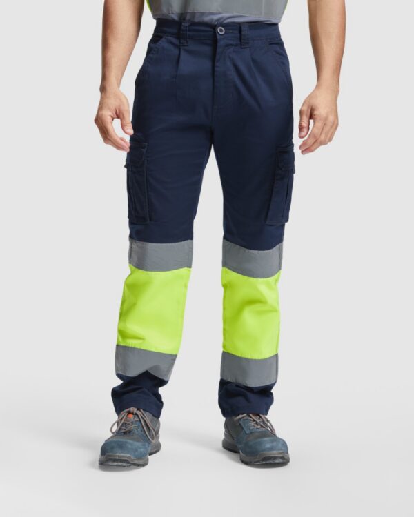 Pantalone lungo multitasche bicolore ad alta visibilità - modello 1