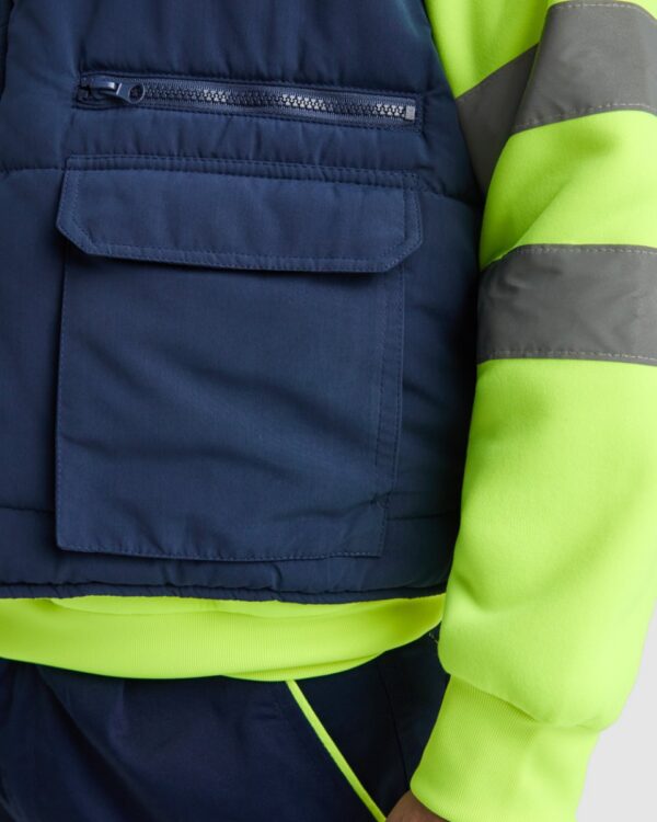 Gilet multitasche reversibile imbottito ad alta visibilità - dettaglio 2