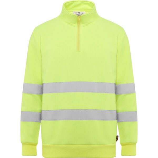 Felpa Alta Visibilità Mezza Zip - Giallo Fluo