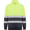 Felpa Alta Visibilità Mezza Zip - Piombo/Giallo Fluo