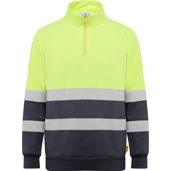 Felpa Alta Visibilità Mezza Zip - Piombo/Giallo Fluo